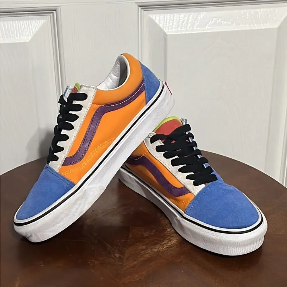 🔥🔥 Multi-colored VANS OLD SKOOL Sneakers - EXCELLENT - Women Sz 6 / Men Sz 4.5